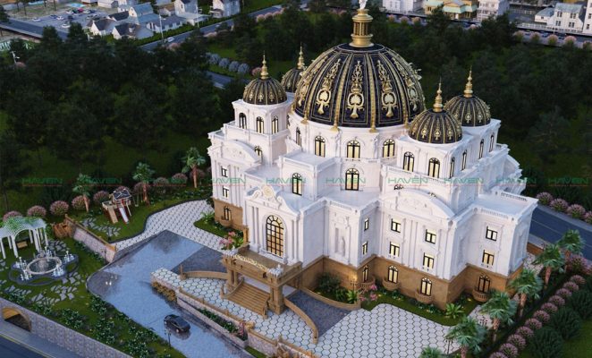 Thiết kế lâu đài dinh thự 5 tầng cổ điển đẹp lộng lẫy - LD 5117